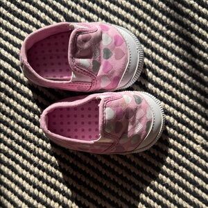 Roxy Pink and White Polka Dot Slip-On Sneakers
